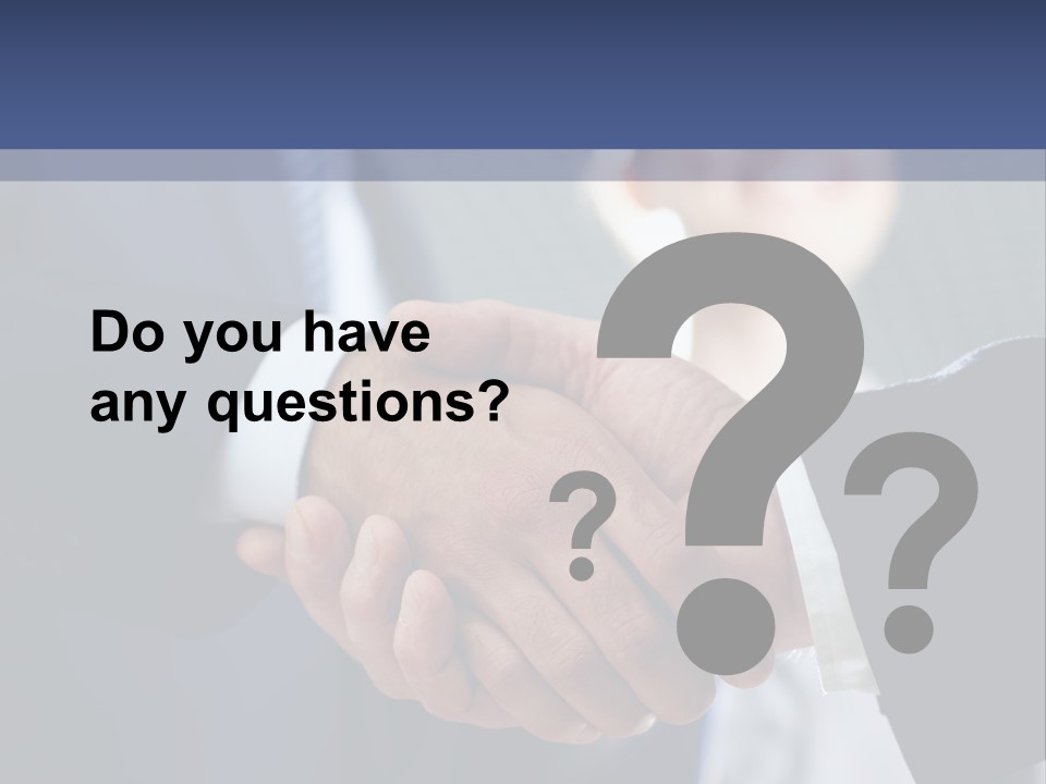 Two Men Shaking Hands In Front Of A Group Of People PowerPoint Template