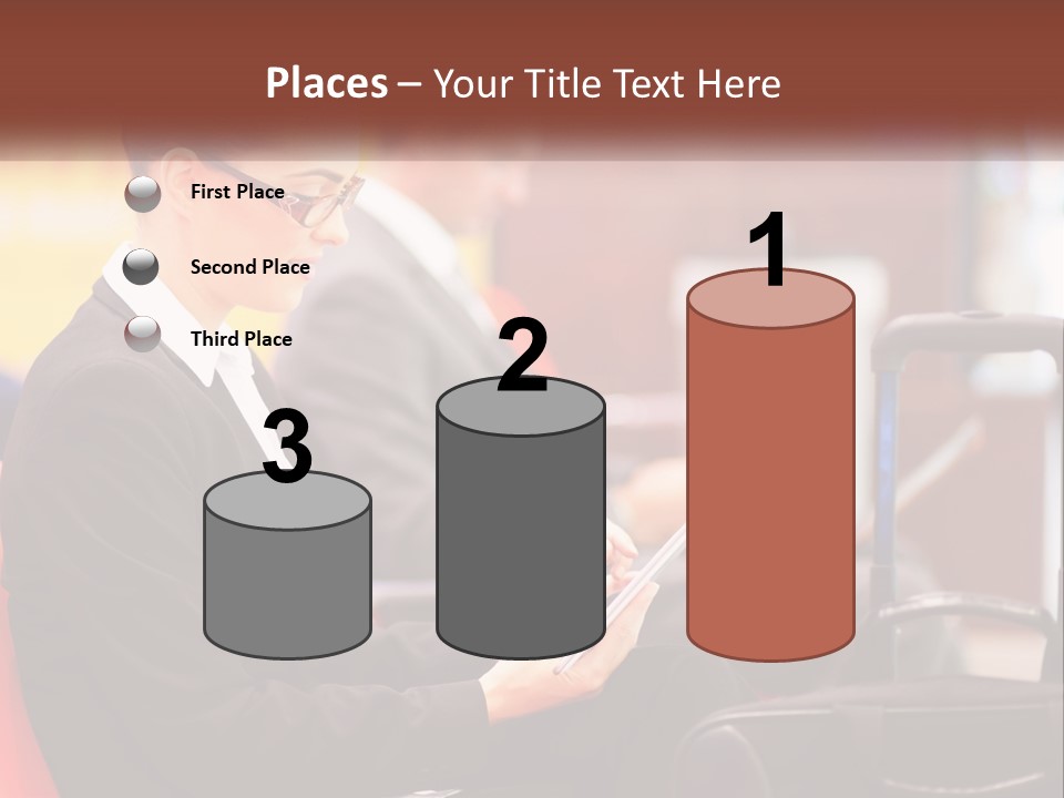 A Woman Sitting In A Chair Using A Tablet Computer PowerPoint Template