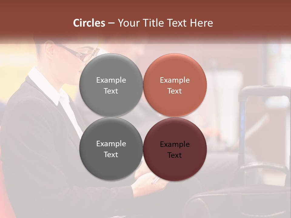 A Woman Sitting In A Chair Using A Tablet Computer PowerPoint Template