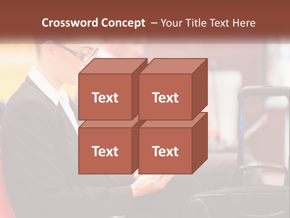 A Woman Sitting In A Chair Using A Tablet Computer PowerPoint Template