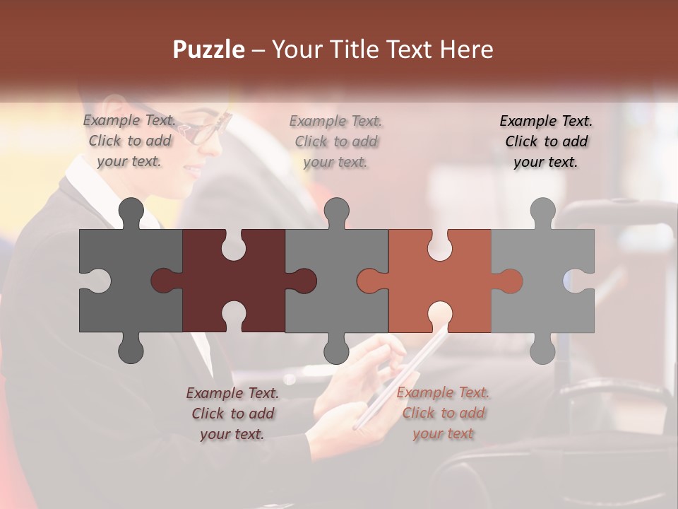 A Woman Sitting In A Chair Using A Tablet Computer PowerPoint Template