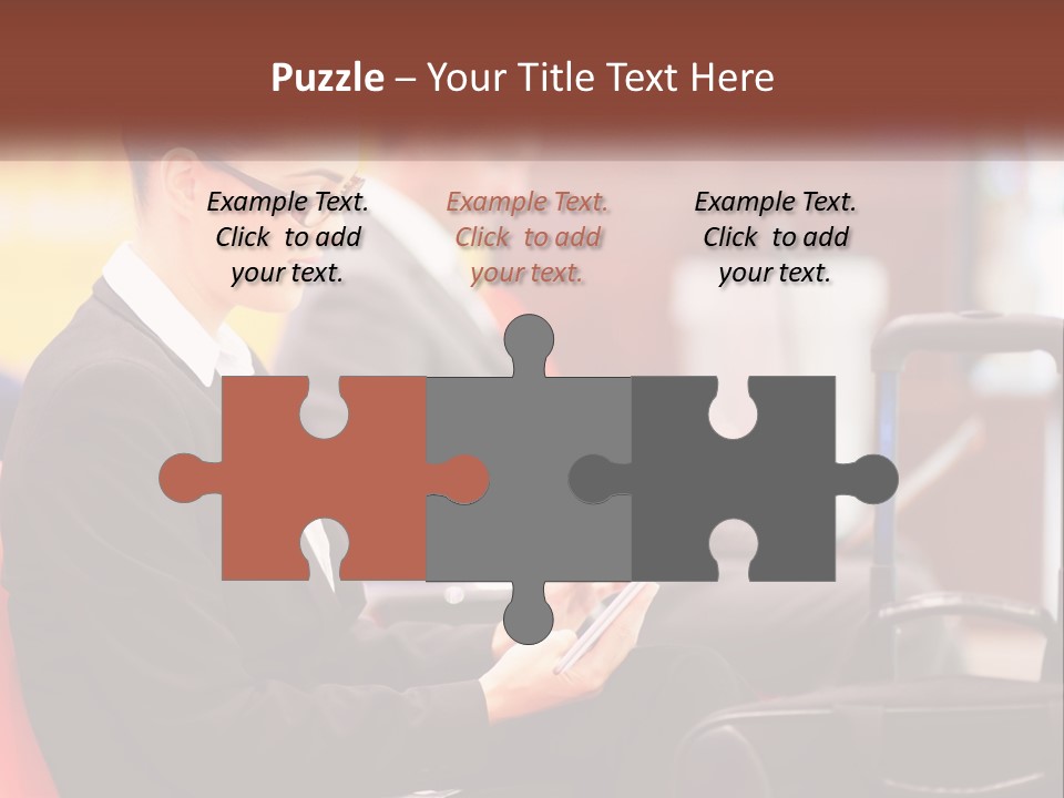 A Woman Sitting In A Chair Using A Tablet Computer PowerPoint Template