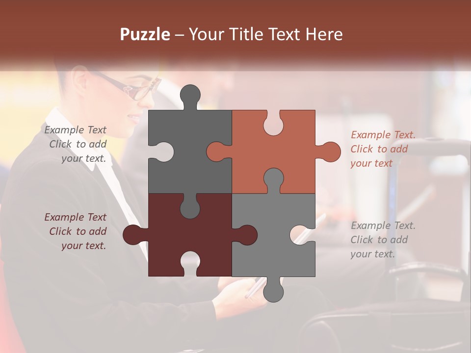 A Woman Sitting In A Chair Using A Tablet Computer PowerPoint Template