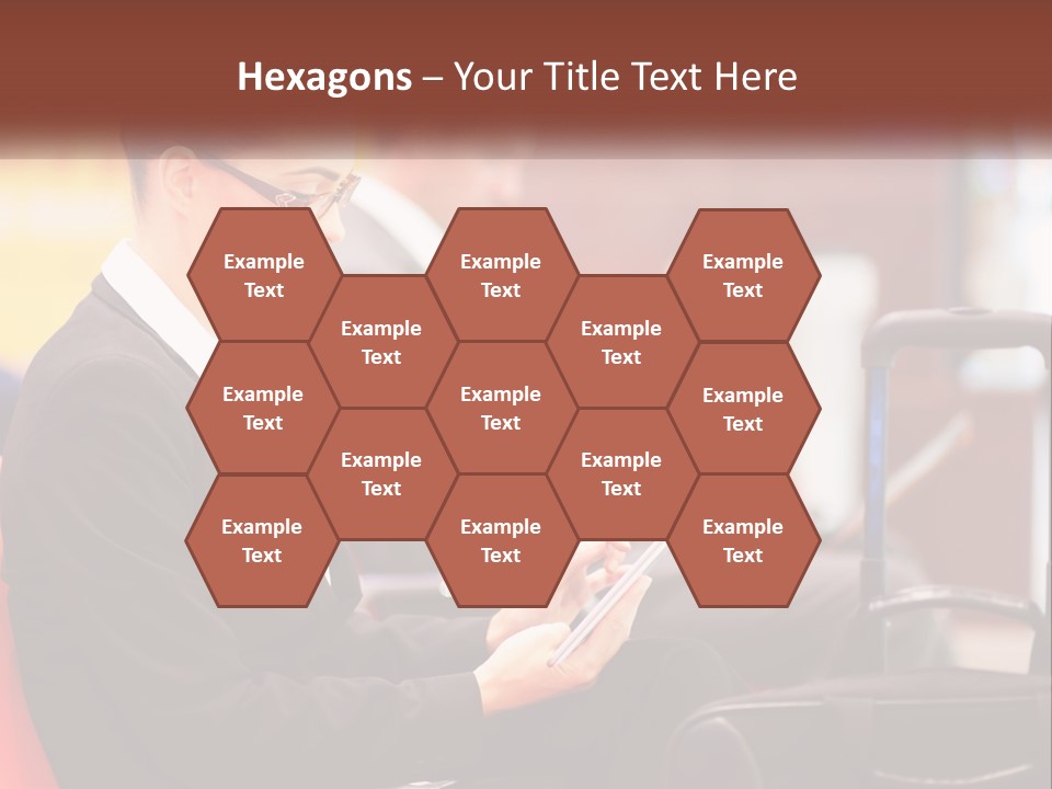 A Woman Sitting In A Chair Using A Tablet Computer PowerPoint Template