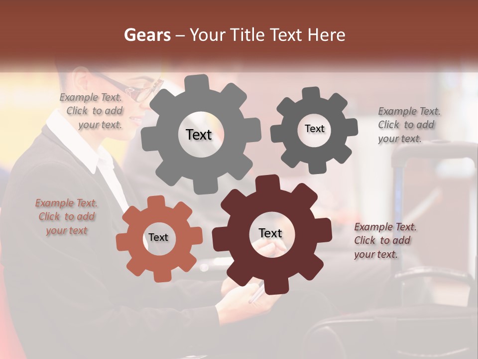 A Woman Sitting In A Chair Using A Tablet Computer PowerPoint Template