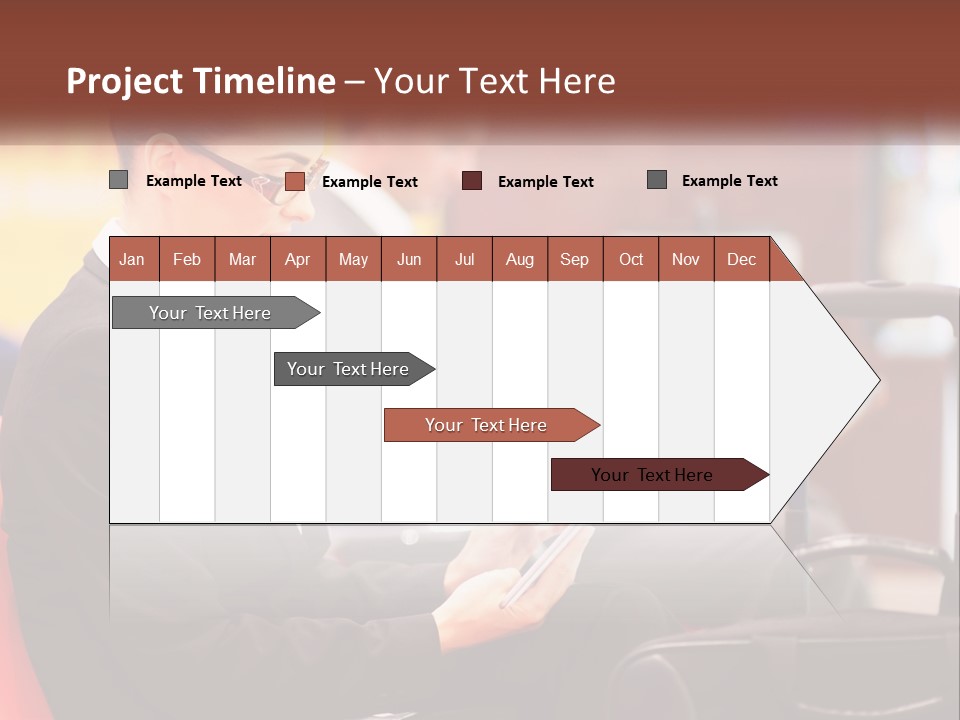 A Woman Sitting In A Chair Using A Tablet Computer PowerPoint Template