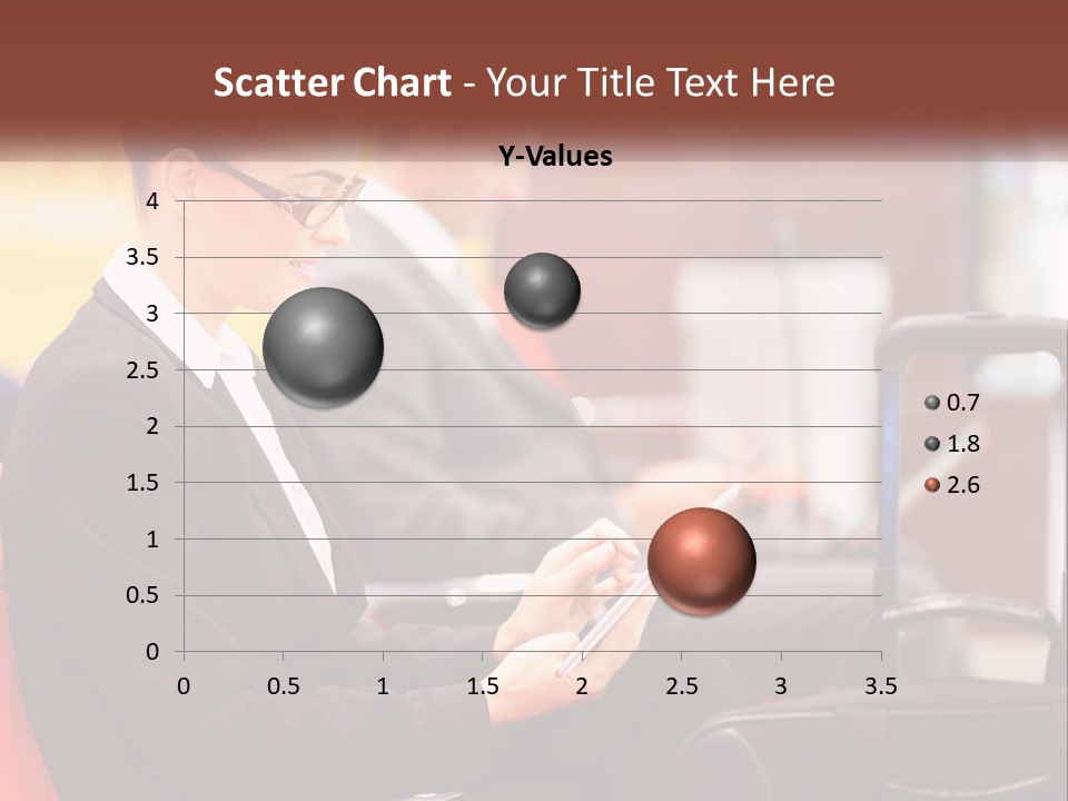 A Woman Sitting In A Chair Using A Tablet Computer PowerPoint Template