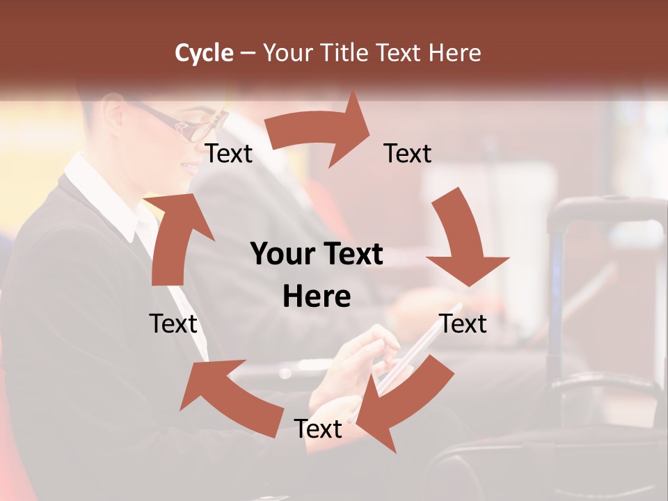 A Woman Sitting In A Chair Using A Tablet Computer PowerPoint Template