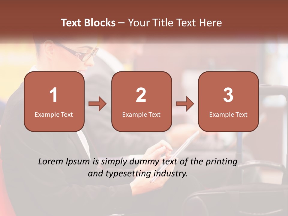 A Woman Sitting In A Chair Using A Tablet Computer PowerPoint Template