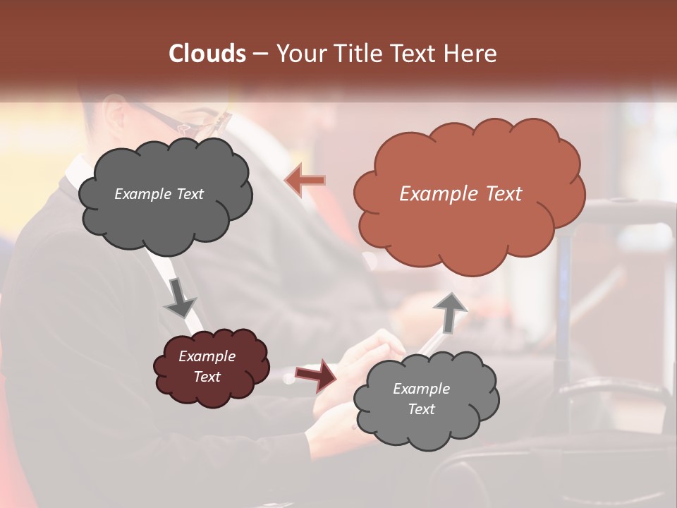 A Woman Sitting In A Chair Using A Tablet Computer PowerPoint Template