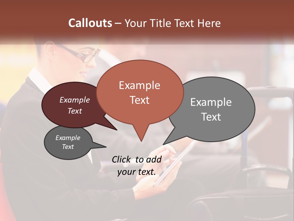 A Woman Sitting In A Chair Using A Tablet Computer PowerPoint Template