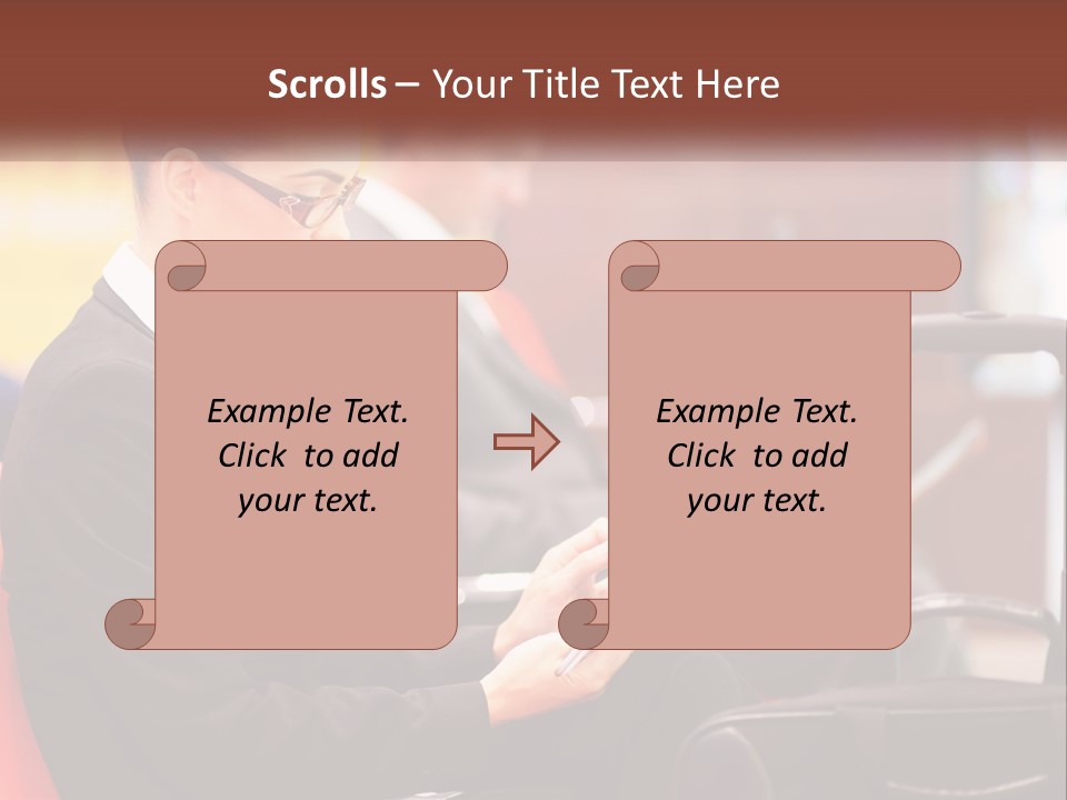 A Woman Sitting In A Chair Using A Tablet Computer PowerPoint Template