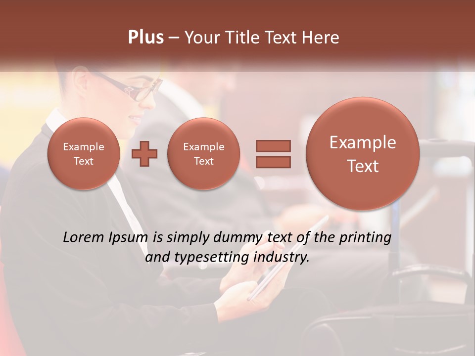 A Woman Sitting In A Chair Using A Tablet Computer PowerPoint Template