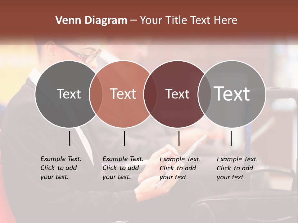 A Woman Sitting In A Chair Using A Tablet Computer PowerPoint Template