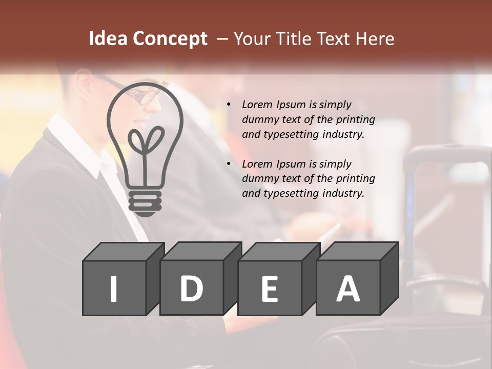 A Woman Sitting In A Chair Using A Tablet Computer PowerPoint Template