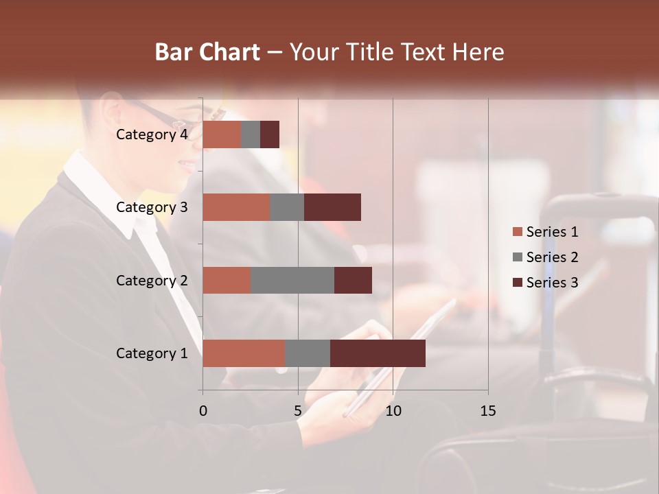 A Woman Sitting In A Chair Using A Tablet Computer PowerPoint Template