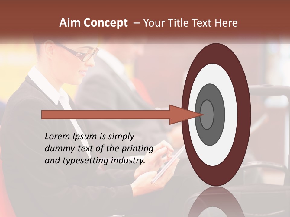 A Woman Sitting In A Chair Using A Tablet Computer PowerPoint Template