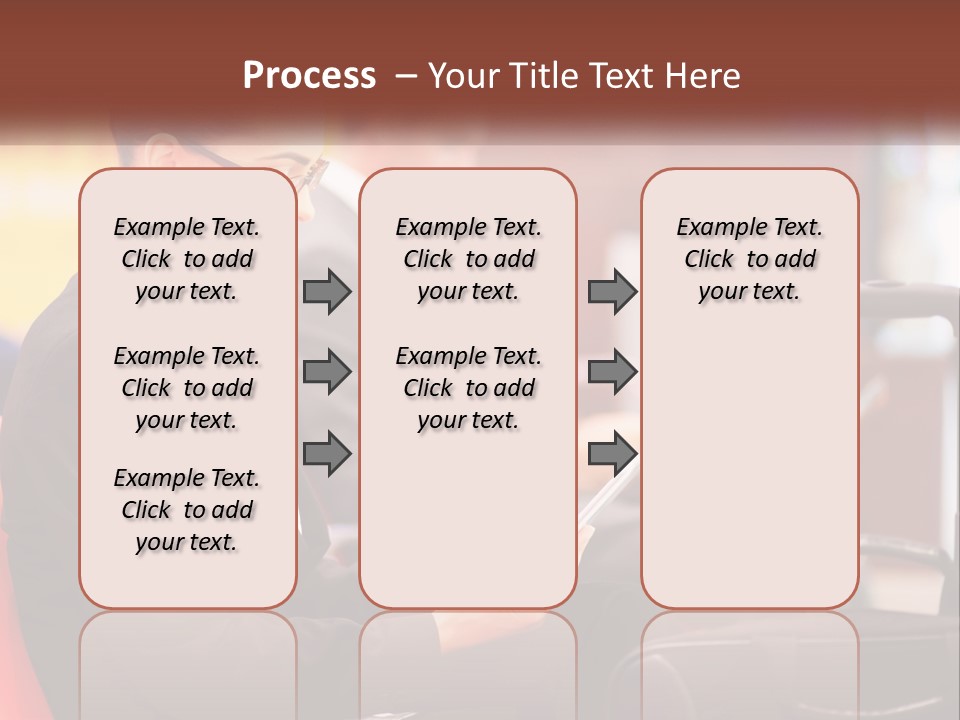 A Woman Sitting In A Chair Using A Tablet Computer PowerPoint Template