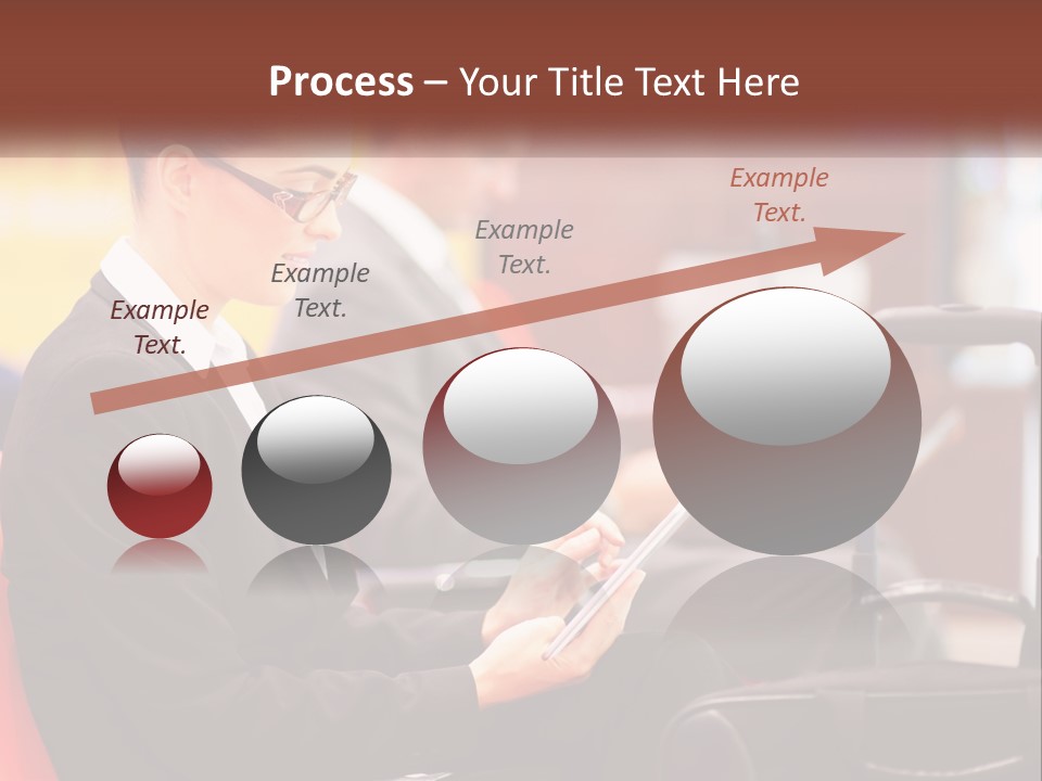 A Woman Sitting In A Chair Using A Tablet Computer PowerPoint Template
