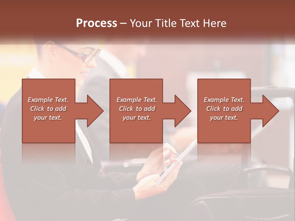 A Woman Sitting In A Chair Using A Tablet Computer PowerPoint Template