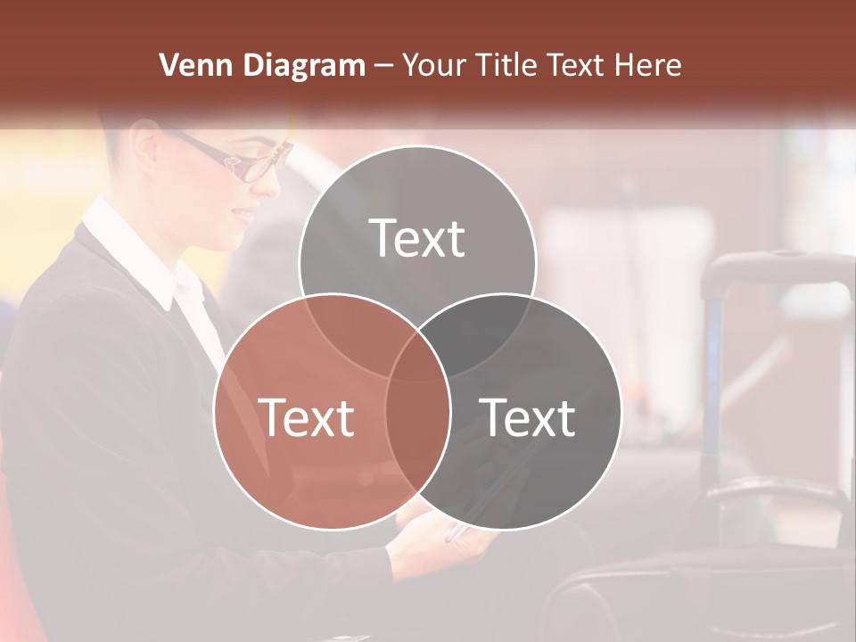 A Woman Sitting In A Chair Using A Tablet Computer PowerPoint Template
