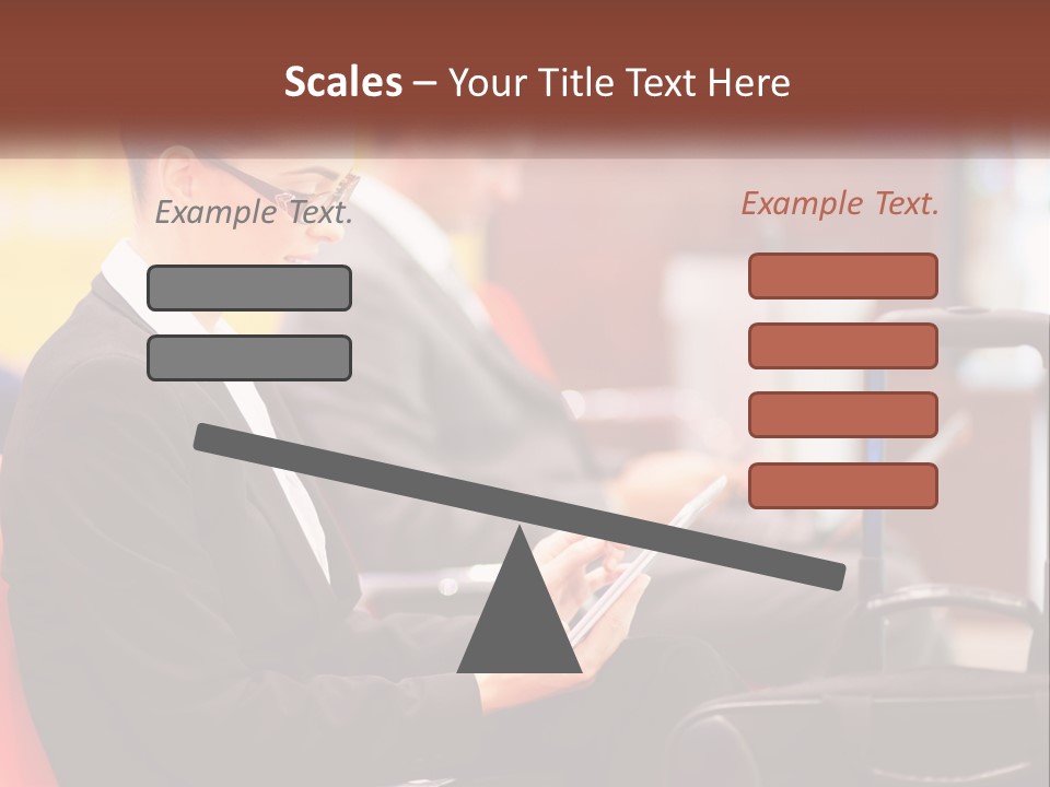 A Woman Sitting In A Chair Using A Tablet Computer PowerPoint Template