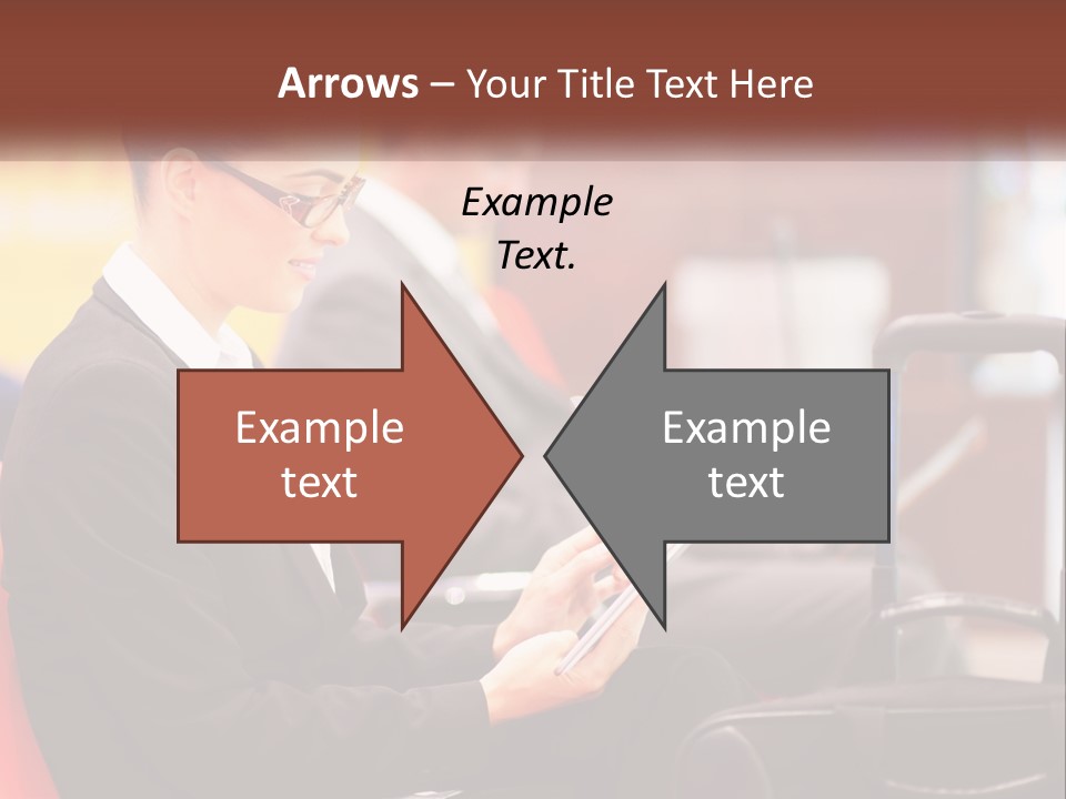 A Woman Sitting In A Chair Using A Tablet Computer PowerPoint Template