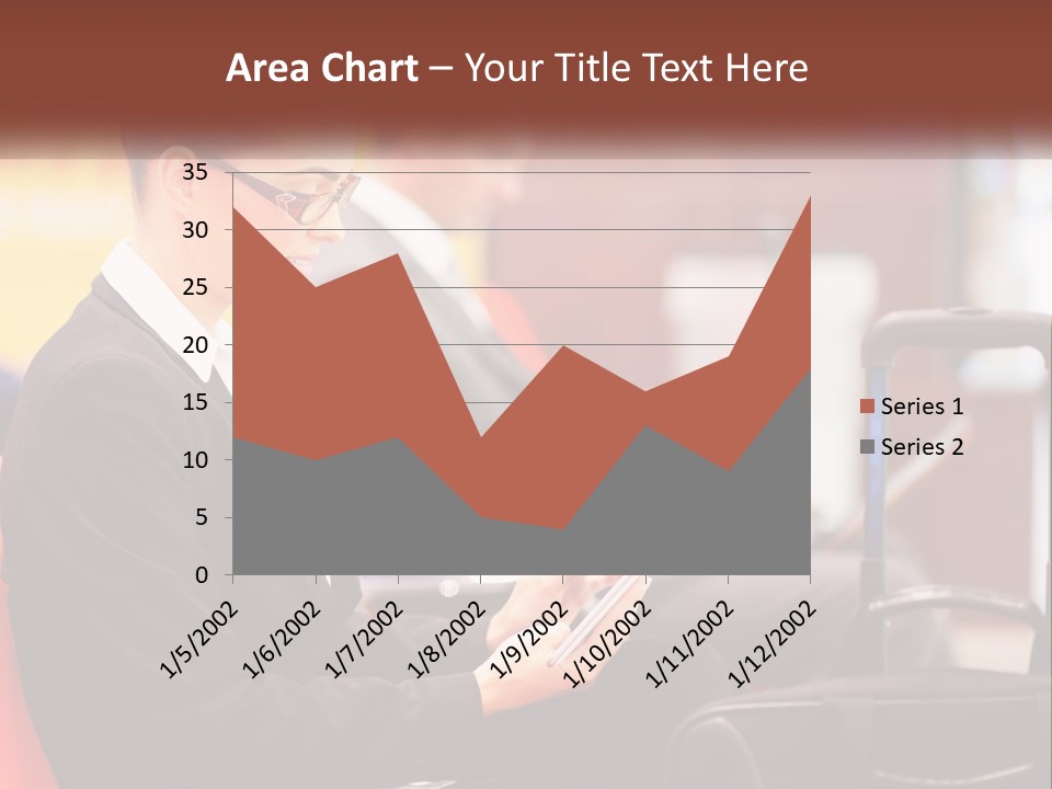 A Woman Sitting In A Chair Using A Tablet Computer PowerPoint Template