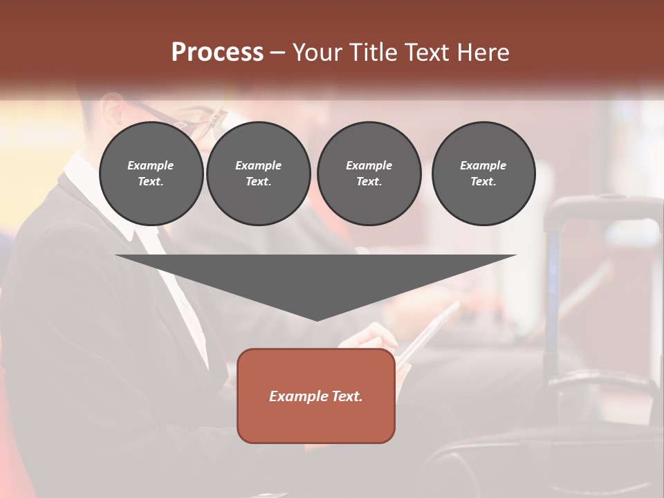 A Woman Sitting In A Chair Using A Tablet Computer PowerPoint Template