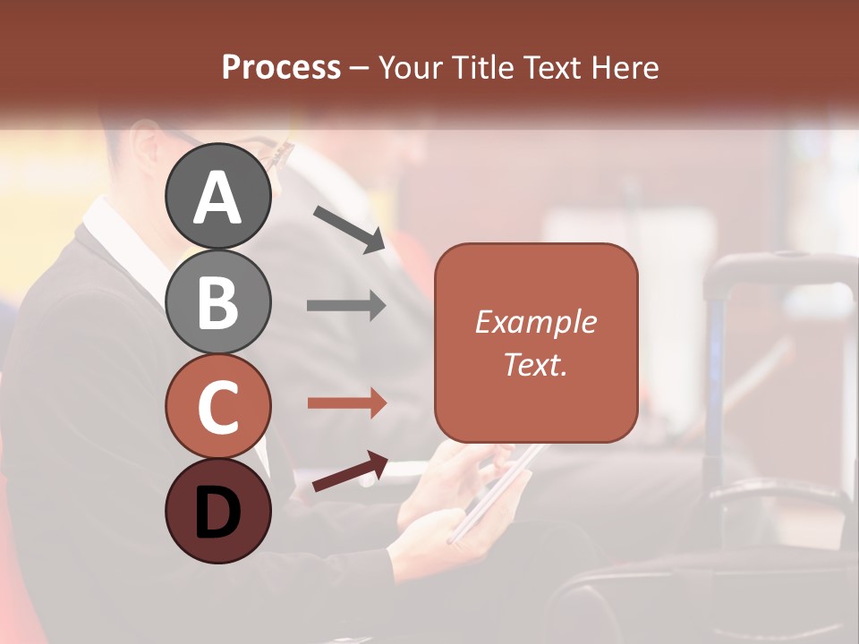 A Woman Sitting In A Chair Using A Tablet Computer PowerPoint Template
