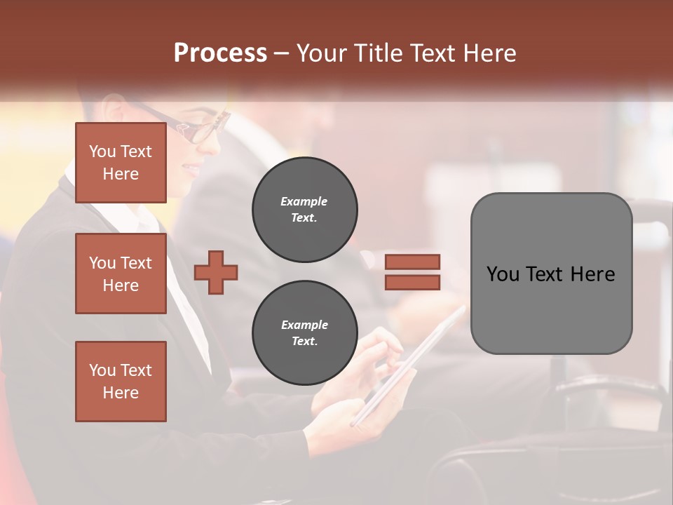 A Woman Sitting In A Chair Using A Tablet Computer PowerPoint Template
