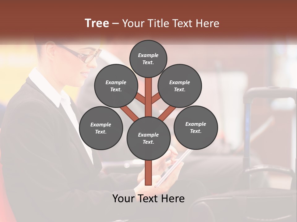 A Woman Sitting In A Chair Using A Tablet Computer PowerPoint Template