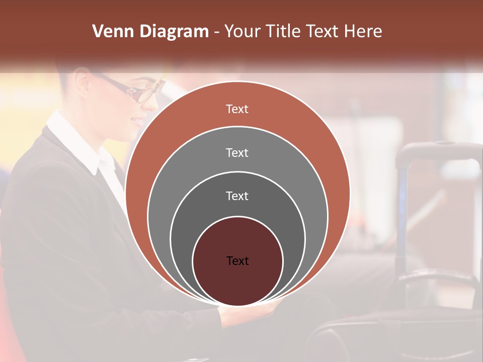 A Woman Sitting In A Chair Using A Tablet Computer PowerPoint Template
