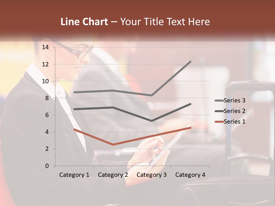 A Woman Sitting In A Chair Using A Tablet Computer PowerPoint Template