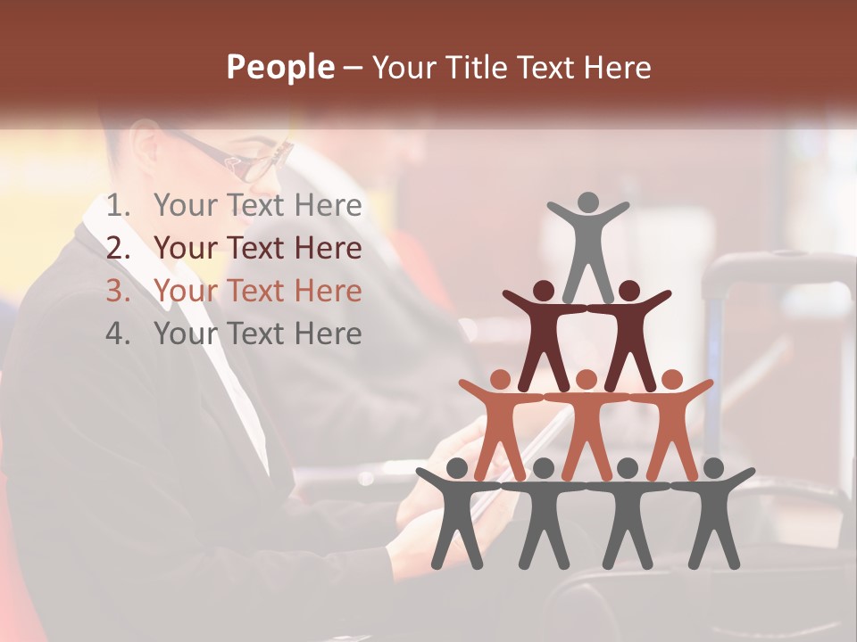 A Woman Sitting In A Chair Using A Tablet Computer PowerPoint Template