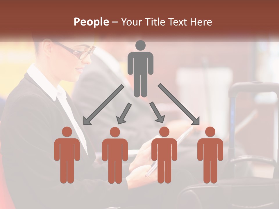 A Woman Sitting In A Chair Using A Tablet Computer PowerPoint Template