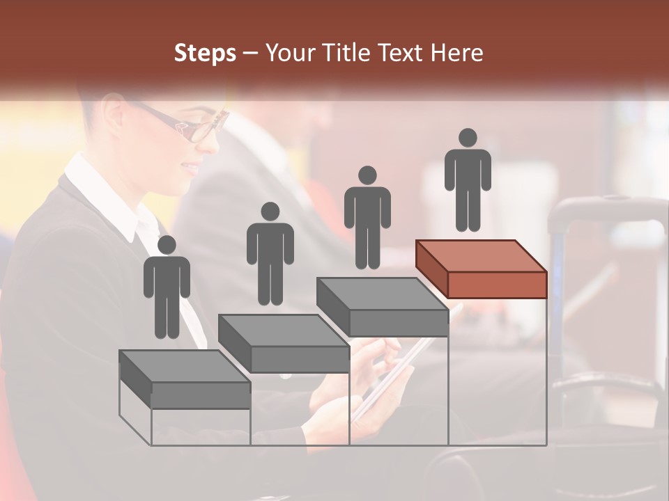 A Woman Sitting In A Chair Using A Tablet Computer PowerPoint Template