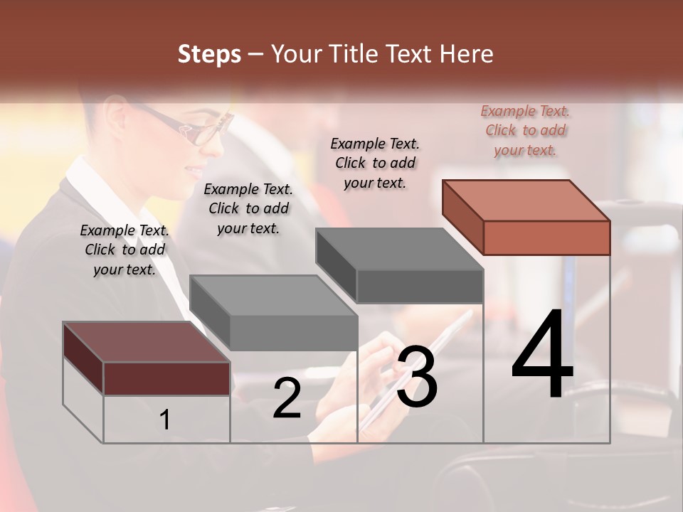 A Woman Sitting In A Chair Using A Tablet Computer PowerPoint Template
