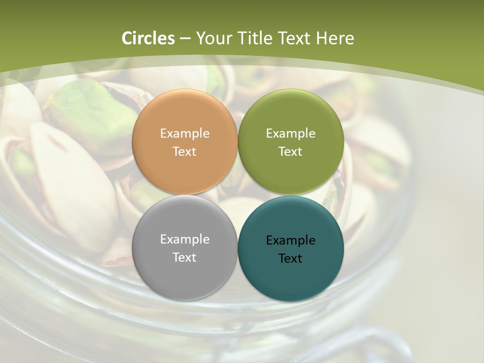 A Glass Jar Filled With Pistachios On Top Of A Table PowerPoint Template