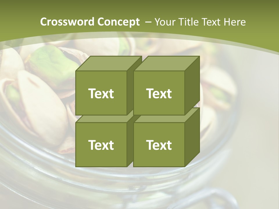 A Glass Jar Filled With Pistachios On Top Of A Table PowerPoint Template