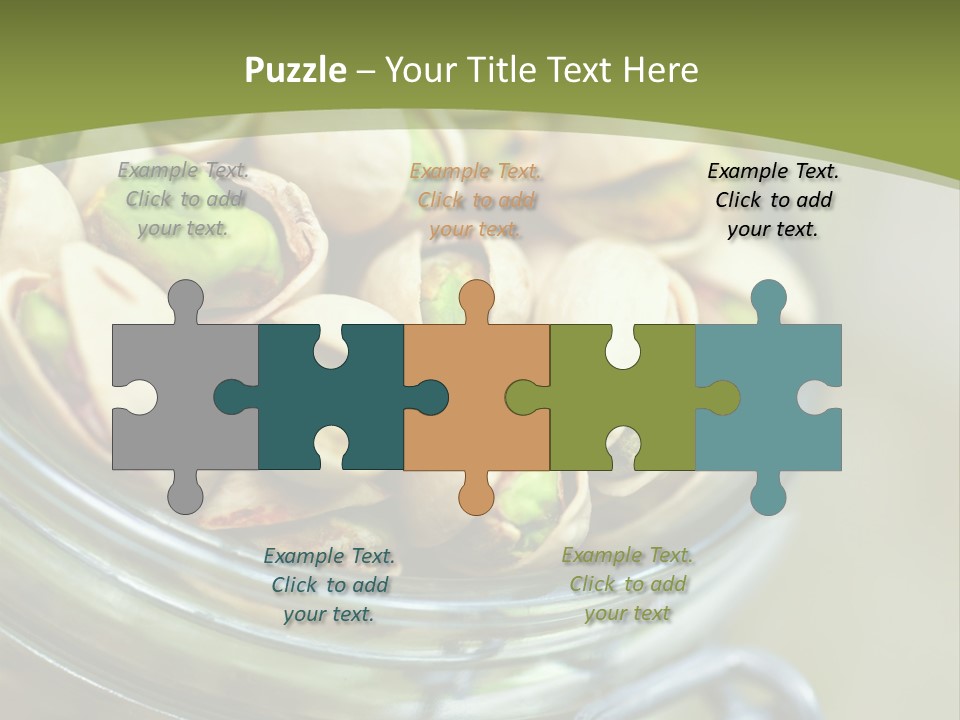 A Glass Jar Filled With Pistachios On Top Of A Table PowerPoint Template