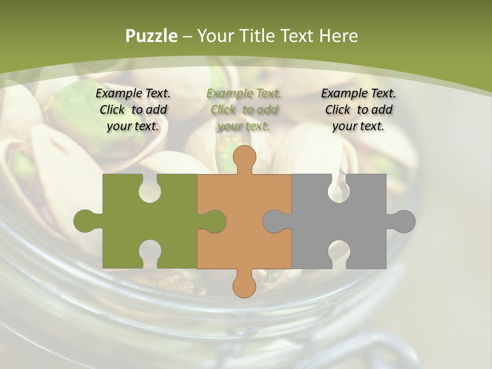 A Glass Jar Filled With Pistachios On Top Of A Table PowerPoint Template