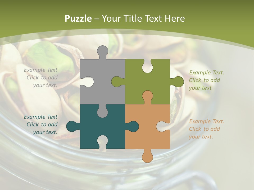 A Glass Jar Filled With Pistachios On Top Of A Table PowerPoint Template