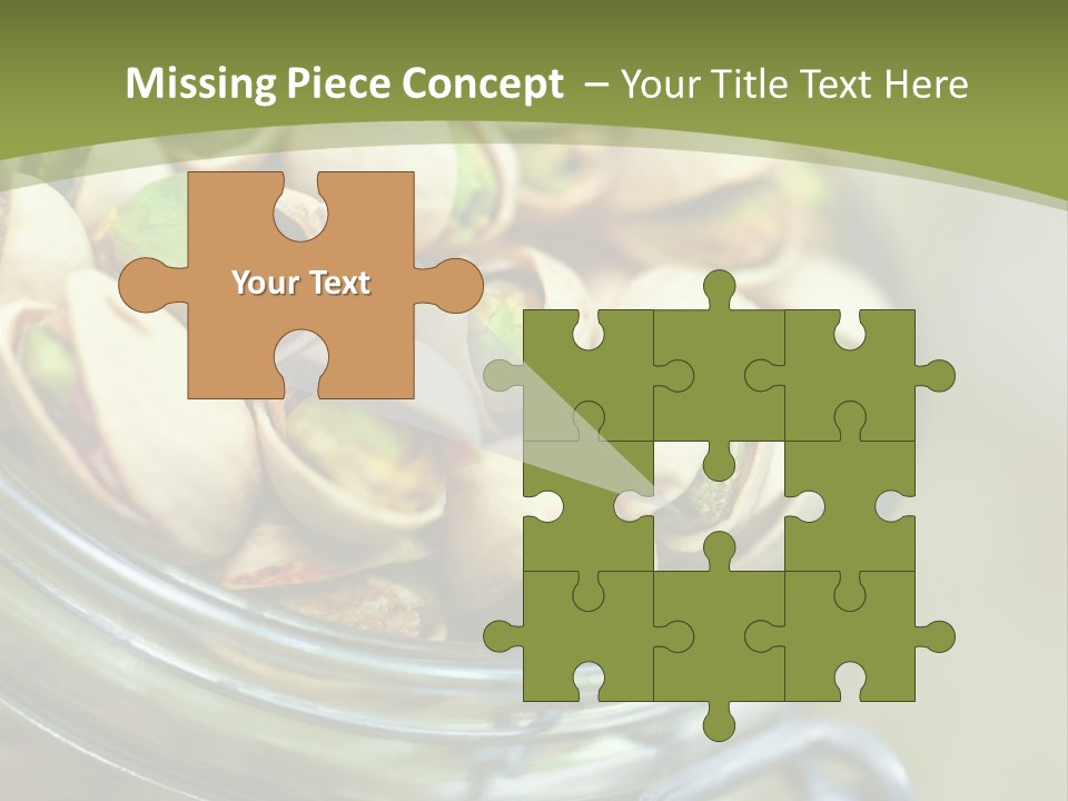 A Glass Jar Filled With Pistachios On Top Of A Table PowerPoint Template