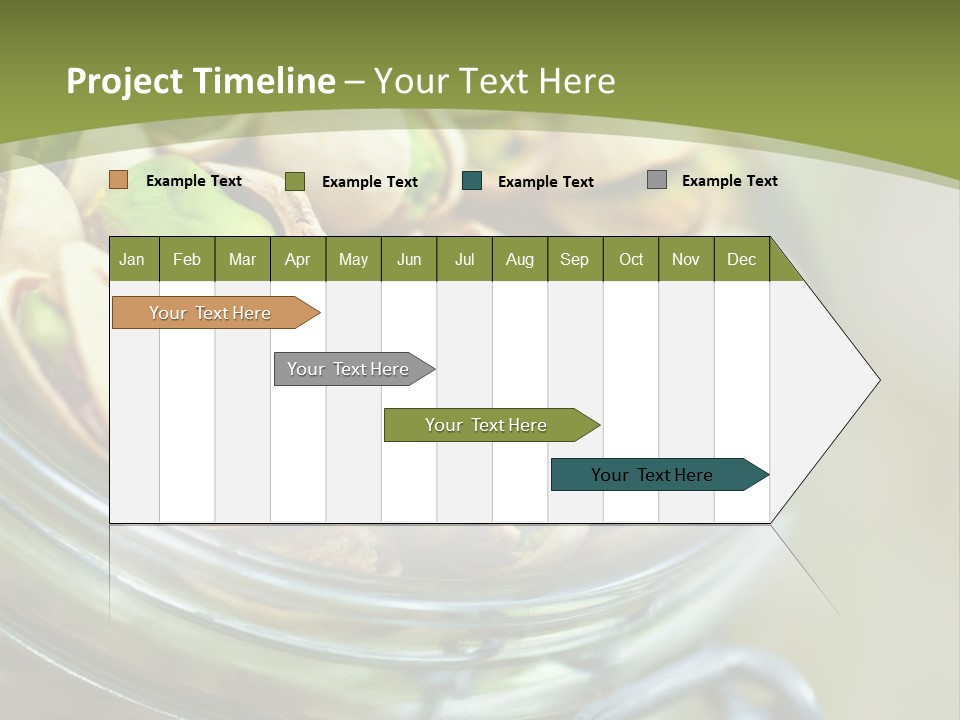 A Glass Jar Filled With Pistachios On Top Of A Table PowerPoint Template