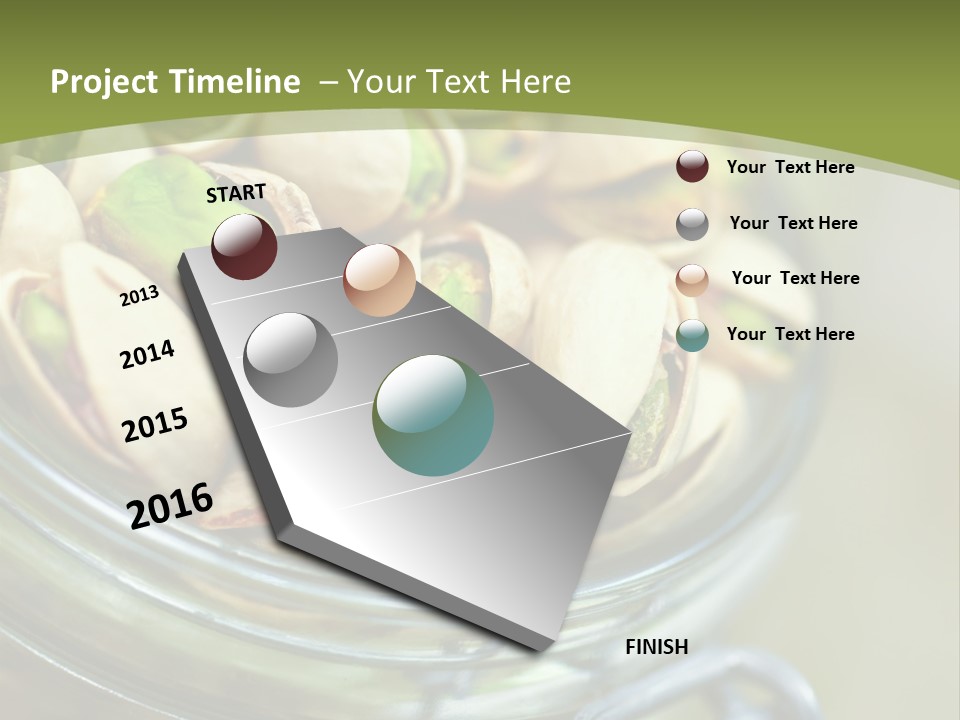 A Glass Jar Filled With Pistachios On Top Of A Table PowerPoint Template