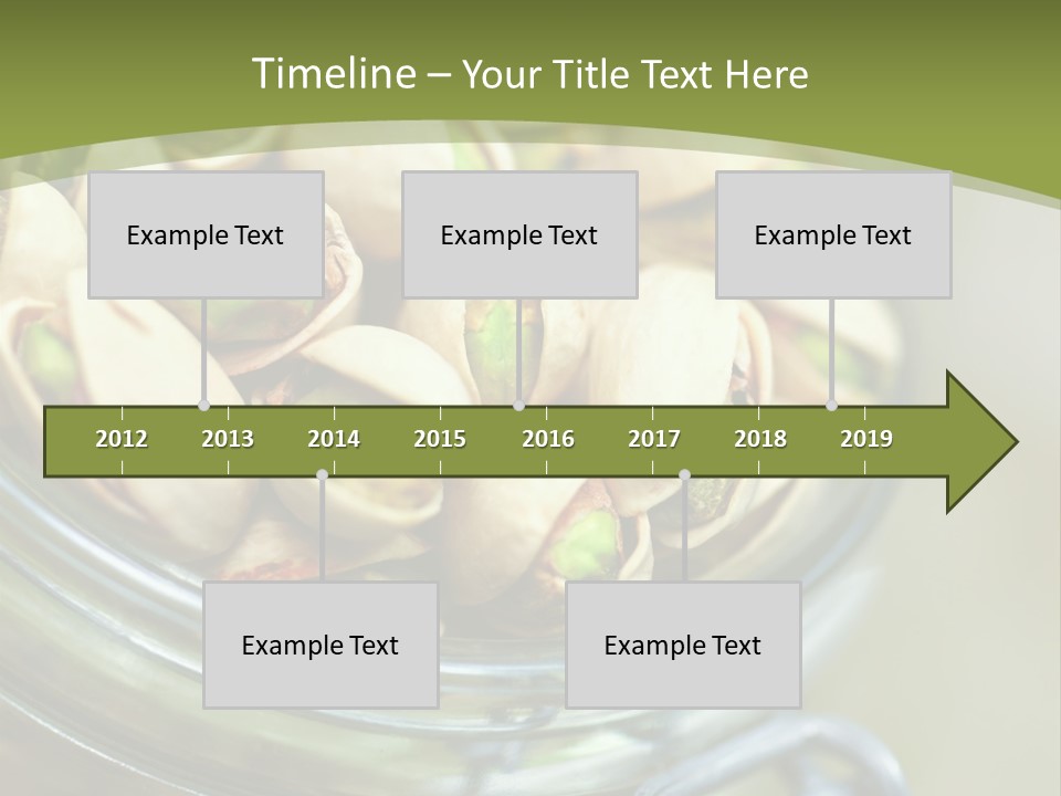 A Glass Jar Filled With Pistachios On Top Of A Table PowerPoint Template