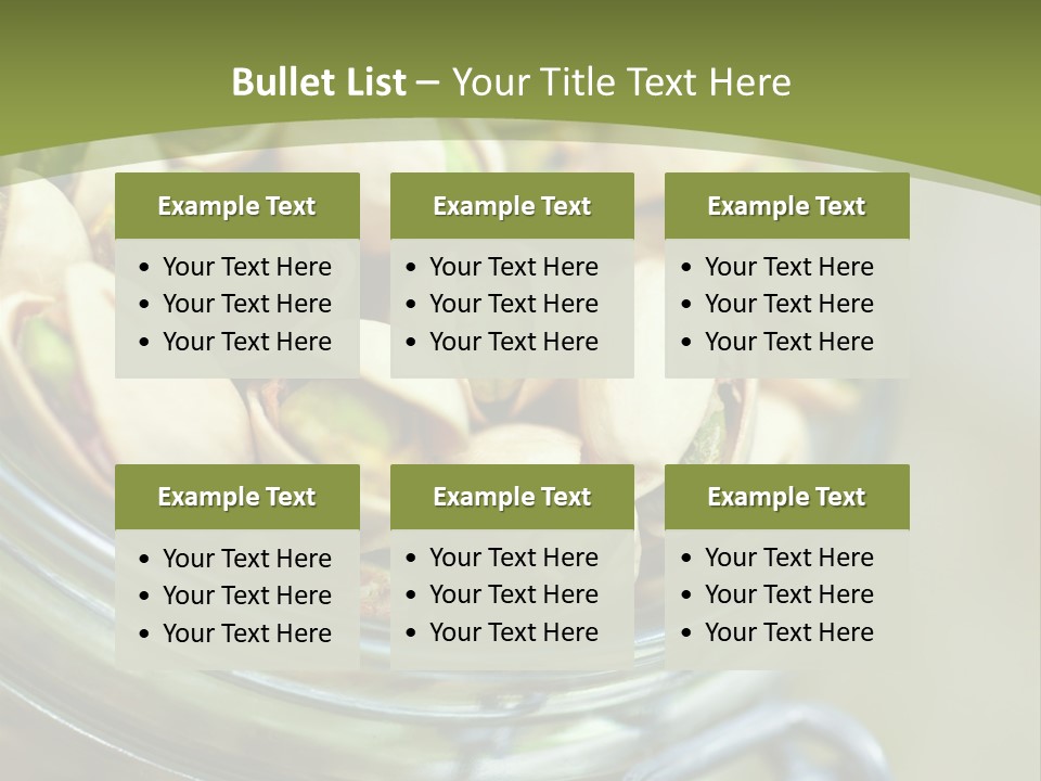 A Glass Jar Filled With Pistachios On Top Of A Table PowerPoint Template