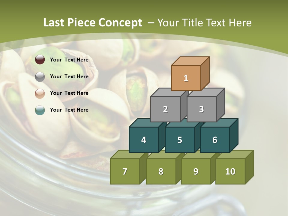 A Glass Jar Filled With Pistachios On Top Of A Table PowerPoint Template