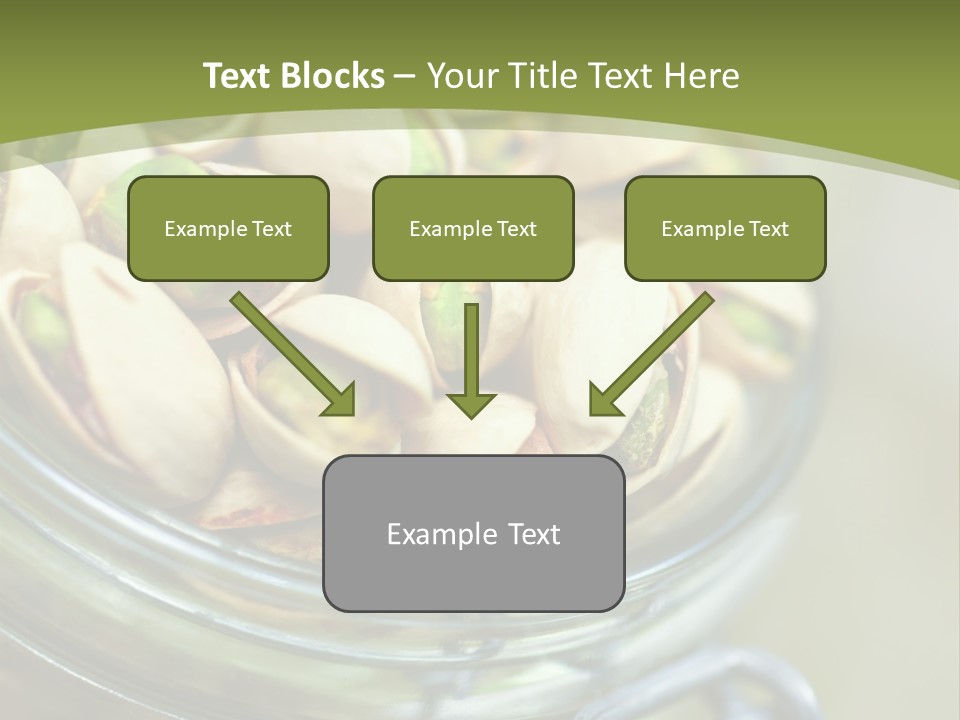 A Glass Jar Filled With Pistachios On Top Of A Table PowerPoint Template